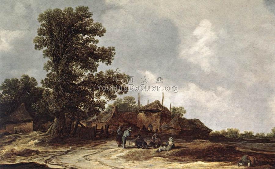 Farmyard with Haystack - 扬·范·戈因